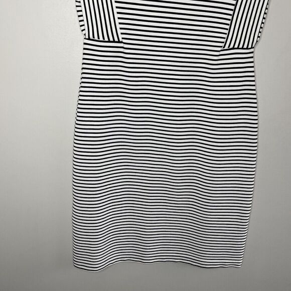 DEREK LAM Collective Dress Womens 46 US 10 Stripe Stretch Knit Sheath Sleeveless - Picture 10 of 12